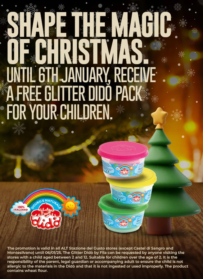 Shape the magic of Christmas. - Until 6th January, receive a free Glitter Didò pack for your children.